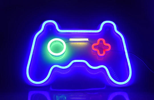 Gaming Controller | Neon Light | Led, Game Shaped Sign Lights For Wall Mount Decoration, Bar & Grill Lamp, Hanging Acrylic Art