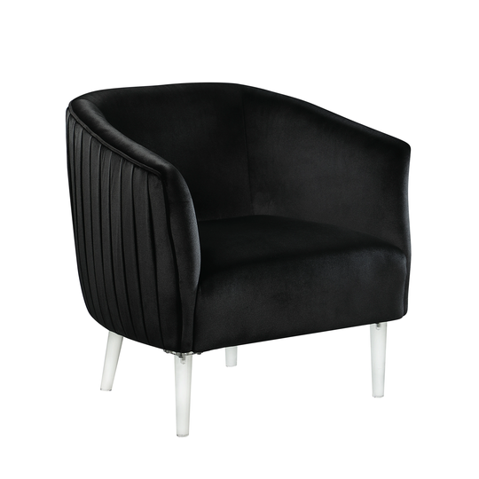 Corvus Riley Curved Back Velvet Barrel Accent Chair