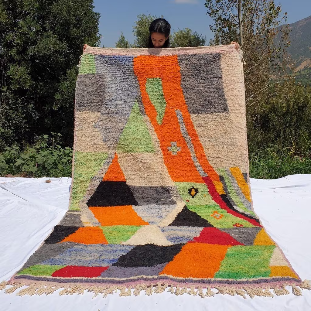 Amdar | 8'5x5 Ft 2, 5x1, 5 M Moroccan Colorful Rug 100% Wool Handmade