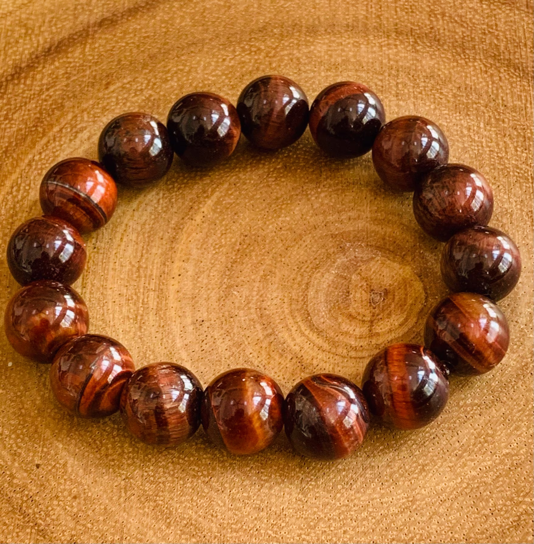 Tiger's Eye Bracelet, Grade Aaa Beads, Natural Stretch Protection Gift For Dad