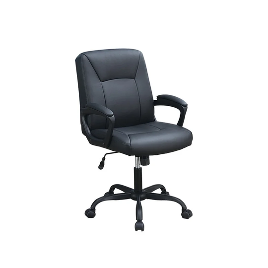 Adjustable Height Swivel Office Chair with Padded Armrests,Black