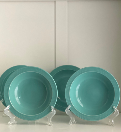 Color Your Table By Riva Designs Turquoise Cereal/Soup Bowls, Made in Japan, Sold As A Set