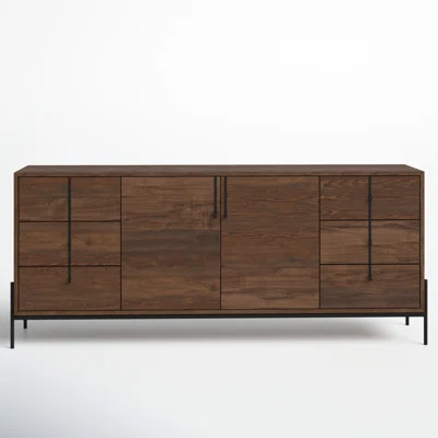 Nelda 71.5" Wide 6 Drawer Mango Wood Sideboard