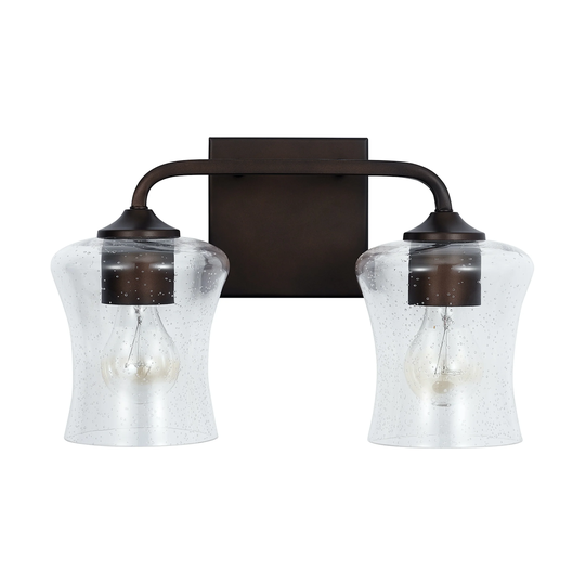 Reeves 2-light Bath/ Vanity Fixture w/ Clear Seeded Glass