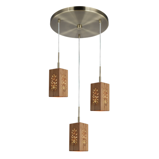 Woodbridge Lighting 14024CBRWL-W3D Light House 3-light Radiance Bamboo Mini-pendant cluster