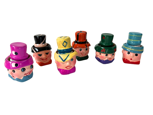 Vintage Happy Clown Pencil Sharpener~ 3 Faces & Expressions ~ Circus Clowns with Bouncy Hats~ Never Used~ Kitsch Office Decor