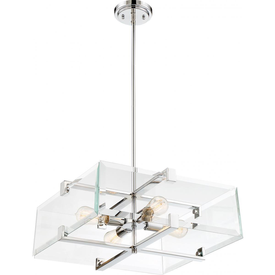 Nuvo Lighting Shelby Polished-nickel-finished Metal 60-watt 4-light Pendant Light