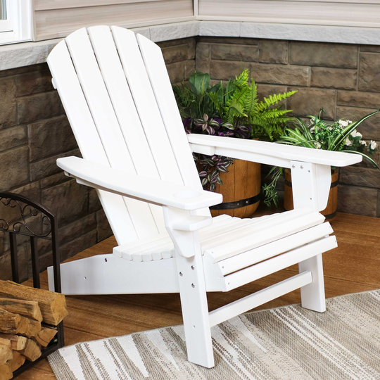 Sunnydaze All-Weather Outdoor Adirondack Chair with Drink Holder