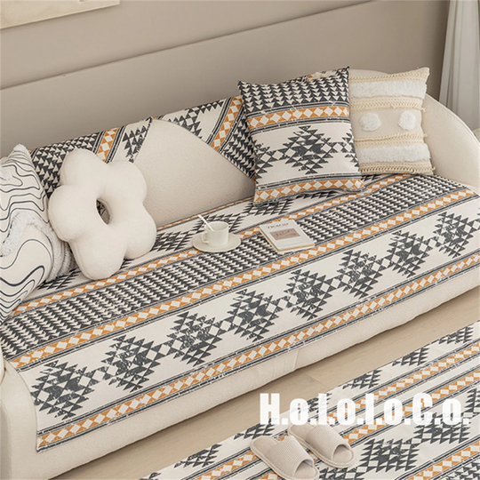 Bohe Cotton&linen Sofa Cover, Minimalist Non-Slip Washable Cushion, Sofa Throw Pillowcase, Couch Slipcover, Couch Cover, Furniture Protector