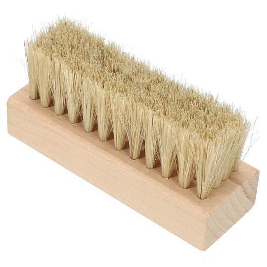 Bristle Shoes Brush, Square Handheld Polish Daubers for Leather Boots Cloth - Wooden Color