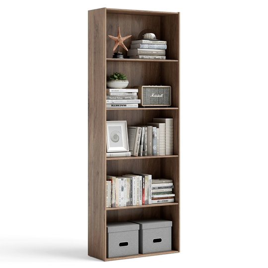Costway 5-Shelf Storage Bookcase Stand Modern Multi-Functional Display