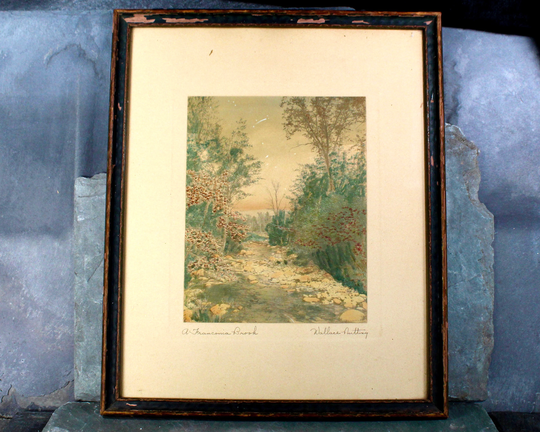 Original Wallace Nutting Hand Colored Photograph "A Franconia Brook" - Signed By The Artist ©1922 | Free Shipping