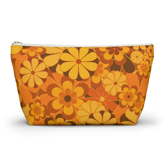 Retro Floral Pouch, Cosmetic Bag, Pencil Case