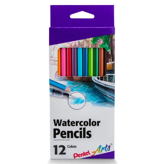 Pentel Arts Watercolor Pencil Set - Assorted Colors, 12-Pack | Cb9-12