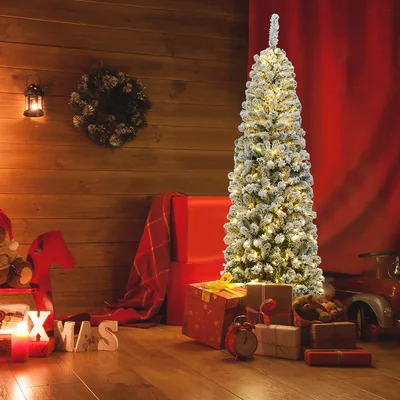 6' Black Pine Artificial Christmas Tree with 250