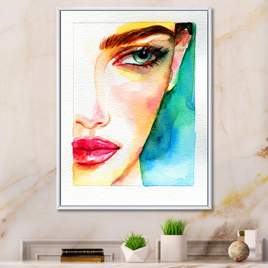 Designart 'Stylish Fashionista In Vibrant Colors XII' Glam Framed Canvas Wall Art