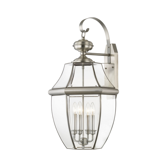 Giuseppe Lighting Four Light Outdoor Wall Lantern Monterey Brushed - Exact Size