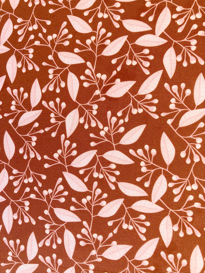 Australian Native Gumnut Flora Brown Quilting Cotton Fabric By 1/4, 1/2 Yard Or Fat Quarter, Floral