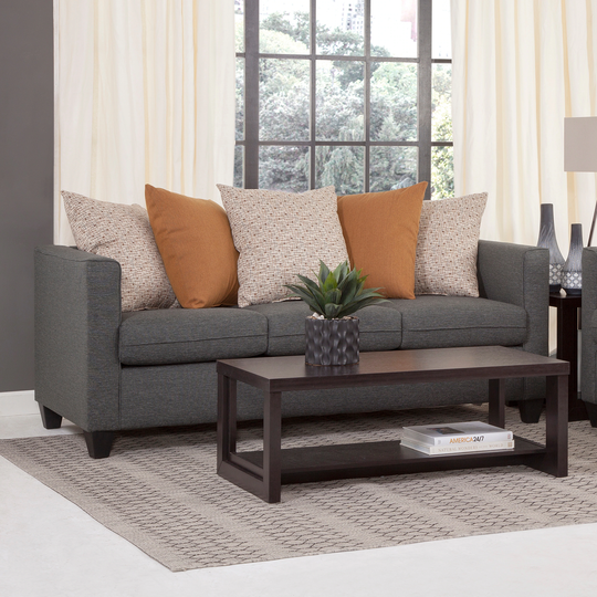 American Furniture Classics Model 8-010-A238V1 Woven Charcoal Scatter Back Sofa