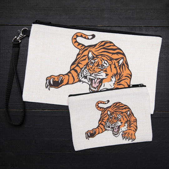 Tiger Zipper Pouch - Coin Purse Big Cat Bag Year Of The Gift For Student Pencil Back To School Small & Large