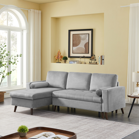 3-seater Reversible Pull out Sleeper Sectional Storage Sofa Bed, Corner Sofa-bed with Storage Chaise Left/right Handed Chaise