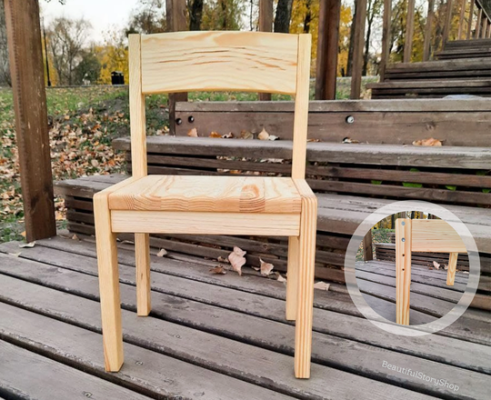 Custom Painted Wooden Chair For Kids Personalized Child Height Adjustable From 1, 5 Years Nursery Furniture Montessori Waldorf
