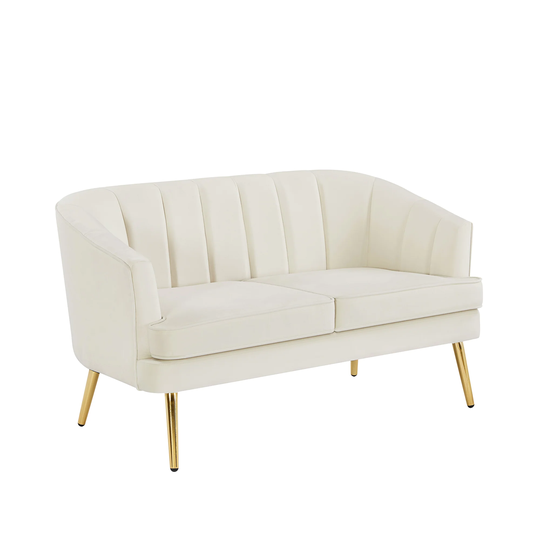 Modern Elegant Loveseat Sofa Comfort Velvet Sofa, Tufted Back Accent Sofa, Loveseat Sofa with Rose Gold Metal Feet