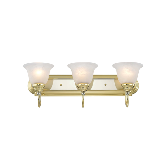 Livex Lighting Belmont Polished Brass and Polished Chrome 3-light Bath Light