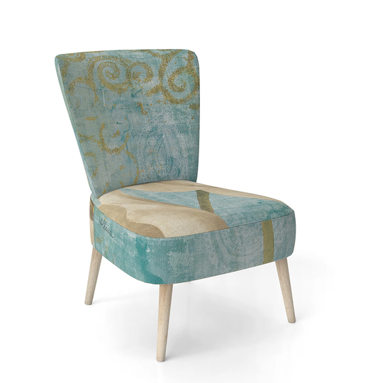 Designart 'Bouquet Poppies On Paisley I' Upholstered Cottage Accent Chair