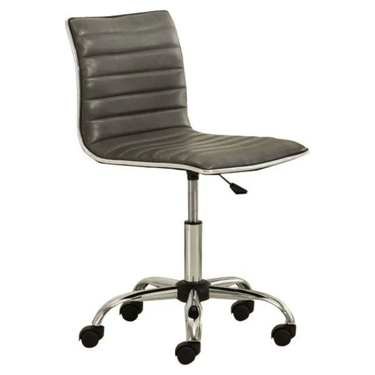 Heavy Duty Gray Channel-Tufted Conference Chair - N/A