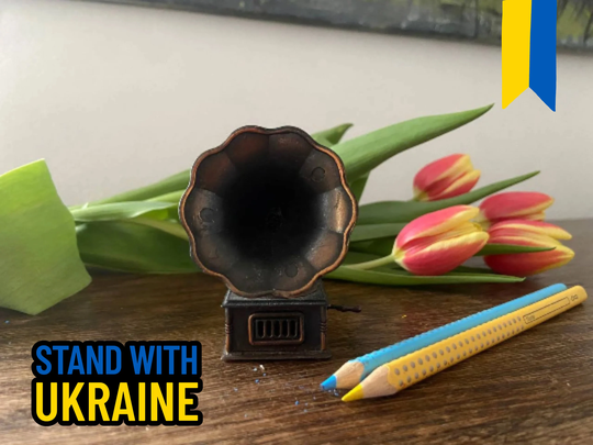 Gramophone Pencil Sharpener, Phonograph Figurine, Retro Desk Accessories, Vintage Stationery