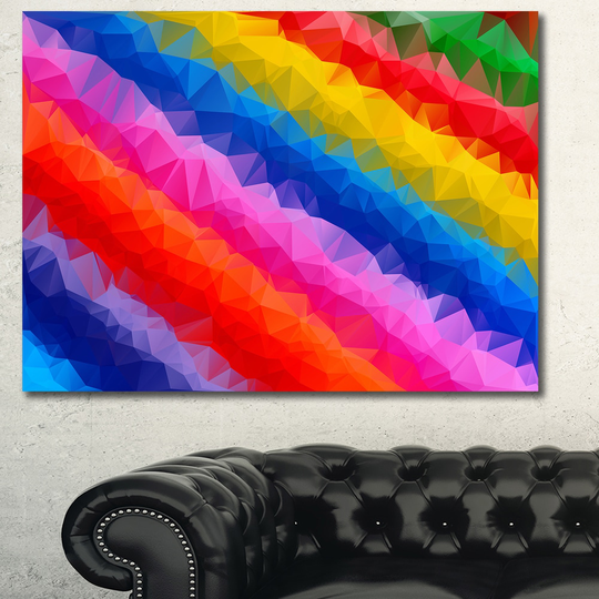 Designart 'Multi-Color Polygonal Pencils' Large Glossy Canvas Art Print