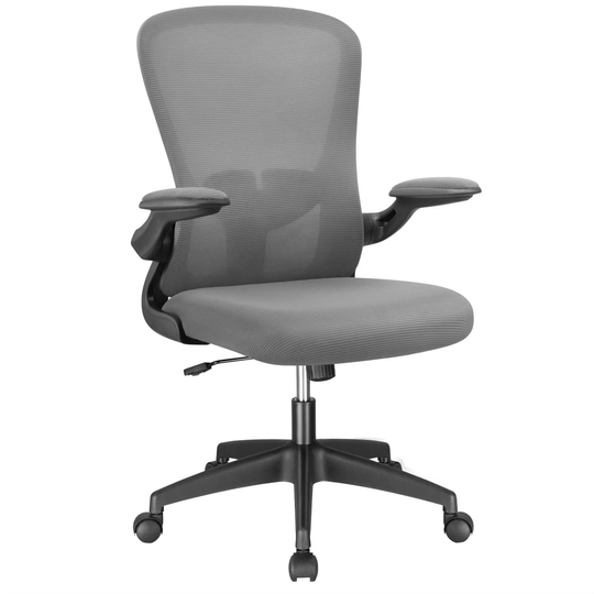 Homall Mid-back Mesh Office Chair Ergonomic S-shape Back Design Desk Chair with Adjustable Lumbar Support and Flip-up Armrest