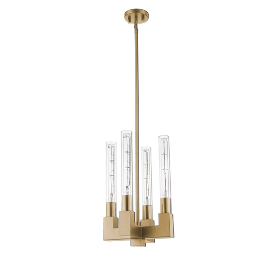 Vivio Lighting Roma 4-Light Clear Glass Champange Gold Pendant Light - Champagne Gold