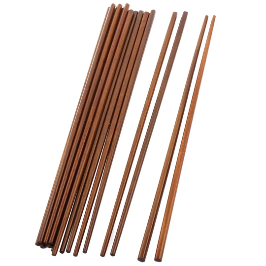 Wooden Apartment Cooking Noodles Lunch Chopsticks 42cm Long 8 Pairs - Wood Color - 16.5"x0.4"x0.4"(L*Max.W*Max.T)