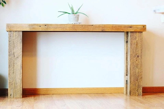 Rustic Barn Wood Sofa Or Console Table Made From 1800S Reclaimed Barn