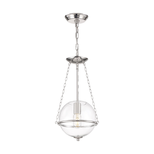 Odyssey 1-Light Mini Pendant Fixture Polished Nickel with Clear Glass - N/A