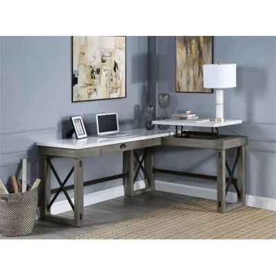 Geogia Height Adjustable L-Shape Desk