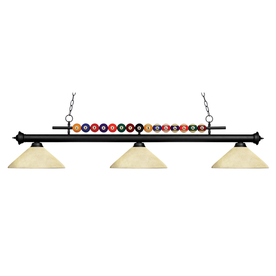 Avery Home Lighting Shark 3-light Island/Billiard Angle Golden Mottle-finished Light - Gold - Matte Black