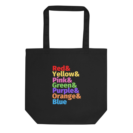 Rainbow Colors Tote Bag, Designs, Color Names Lgbtq Redyellowpinkgreenpurpleorangeblue, Eco Bags, Bag