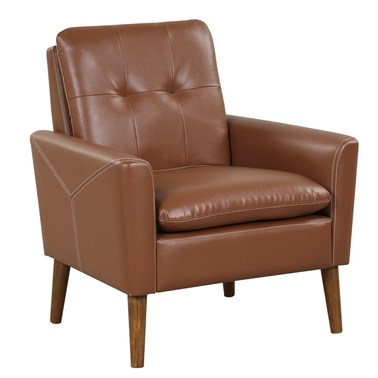 Costway Modern Accent Chair PU Leather Armchair Sofa Chair with Solid
