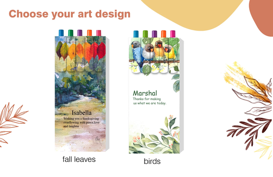 Personalized Color Gel Pen Gift, Custom Printed Thanksgiving Gift, Work Appreciation Birds Lover Gift, Christmas