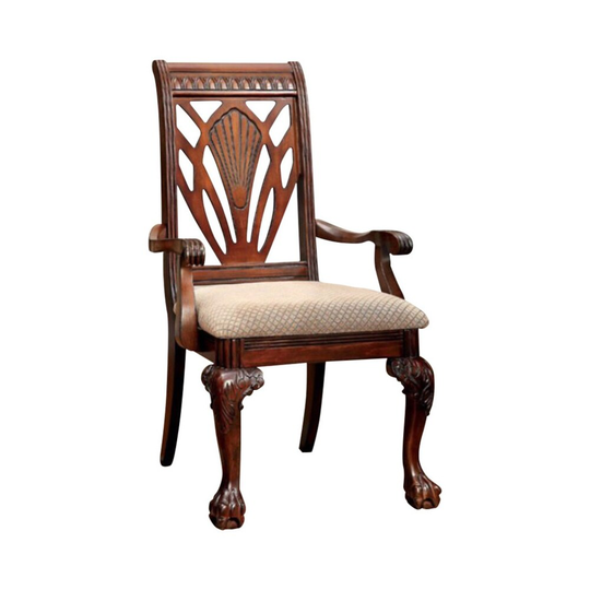 Petersburg I Traditional Arm Chair,Cherry Finish, Set Of 2 - Cherry - 42.5 H x 24 W x 26.5 L Inches