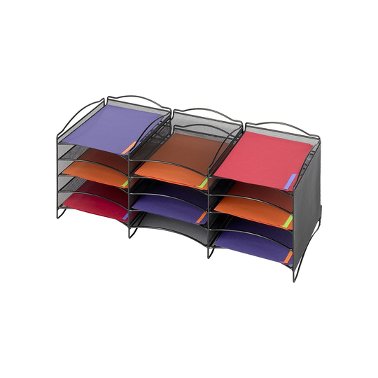 Safco Onyx Black Steel File Organizer - 11.25" x 12.75" x 30"