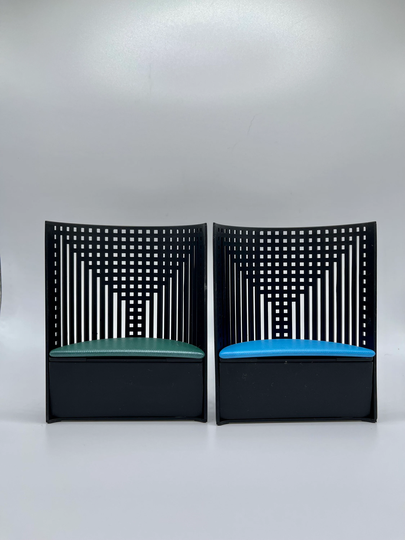 Miniature 112 Scale Willow Chair By Charles Rennie Mackintosh, Mid Century Modern Mini in Blue, Teal