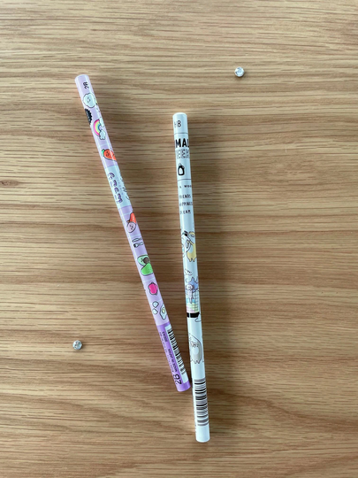 Wood Pencil Duo Set - Market Animals & Laundry Otters Pearl 2Pcs