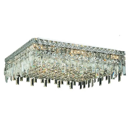 Elegant Lighting 13-light Chrome 24-inch Royal Cut Crystal Clear Flush Mount
