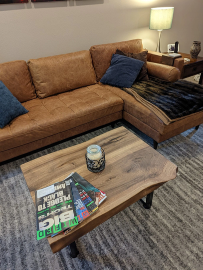 Live Edge Coffee Table, Table, Farmhouse Industrial Table, Small