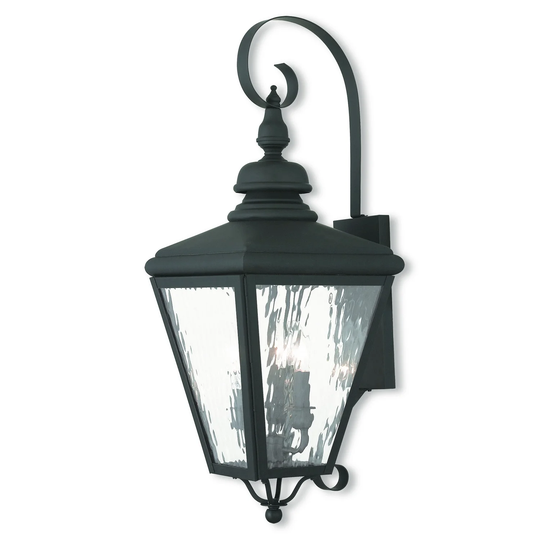 Giuseppe Lighting Three Light Outdoor Wall Lantern Cambridge Black - Exact Size