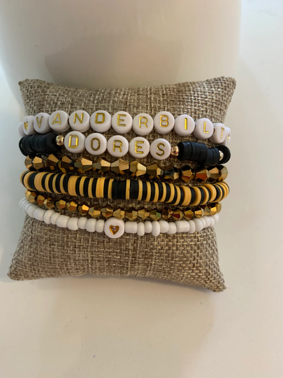 Commodores Game Day Heishi Stackable Bracelets - Set Of 6